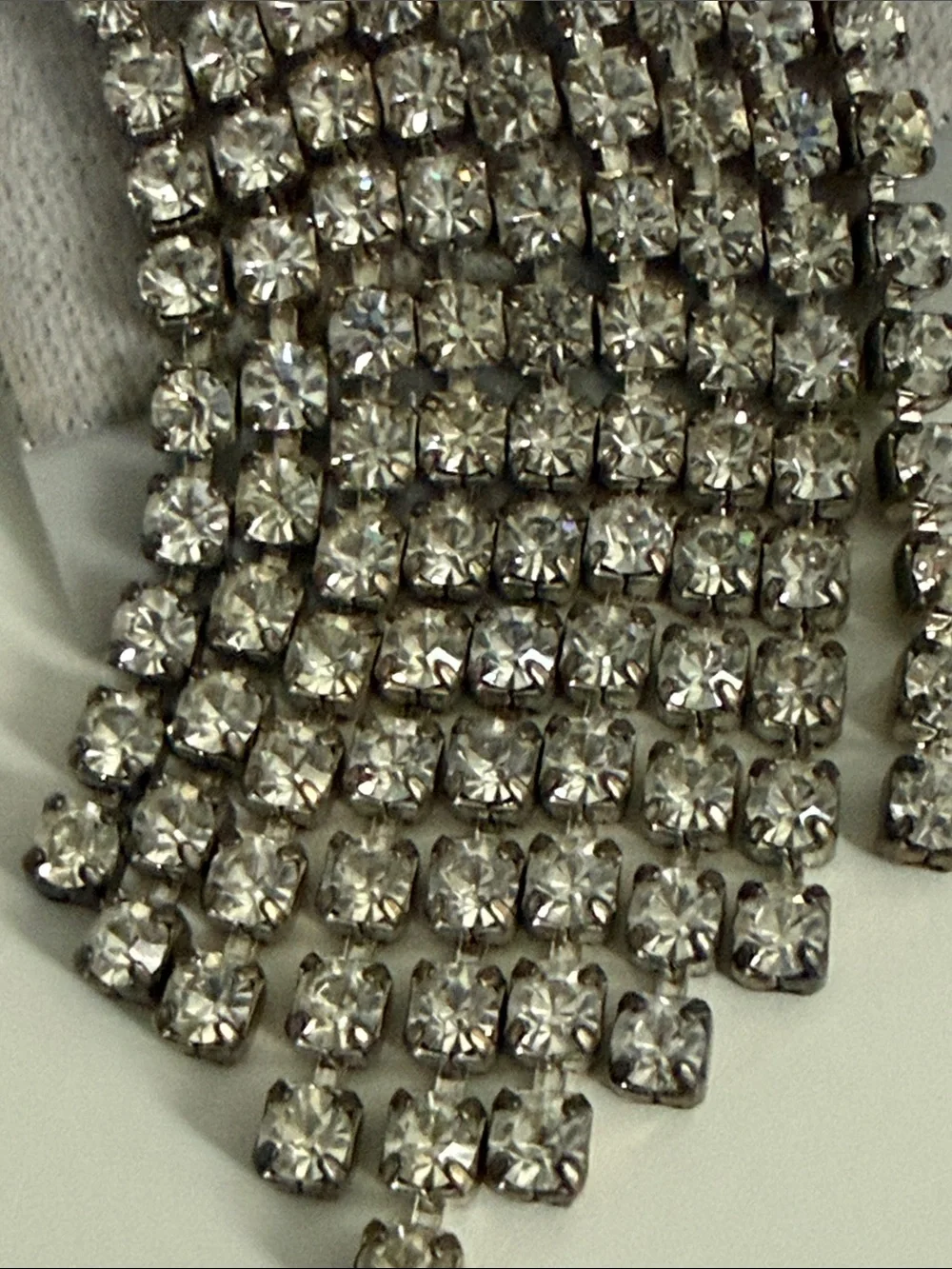 Bullocks department store Vintage long rhinestone fringe statement pin brooch